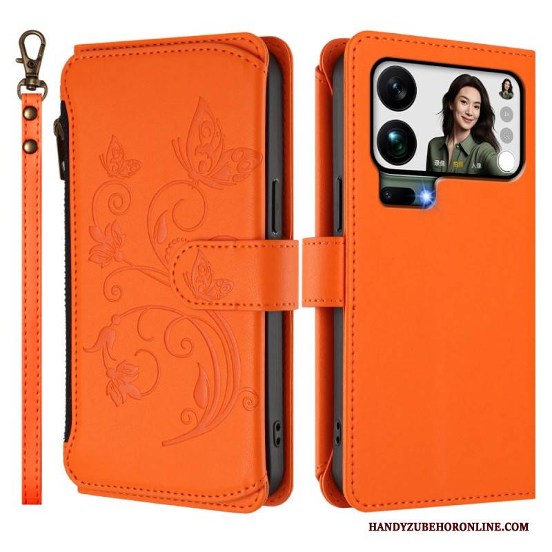 Lederhüllen Xiaomi 17 Pro Max Handyhülle Geldbörse Mit Blumenmuster