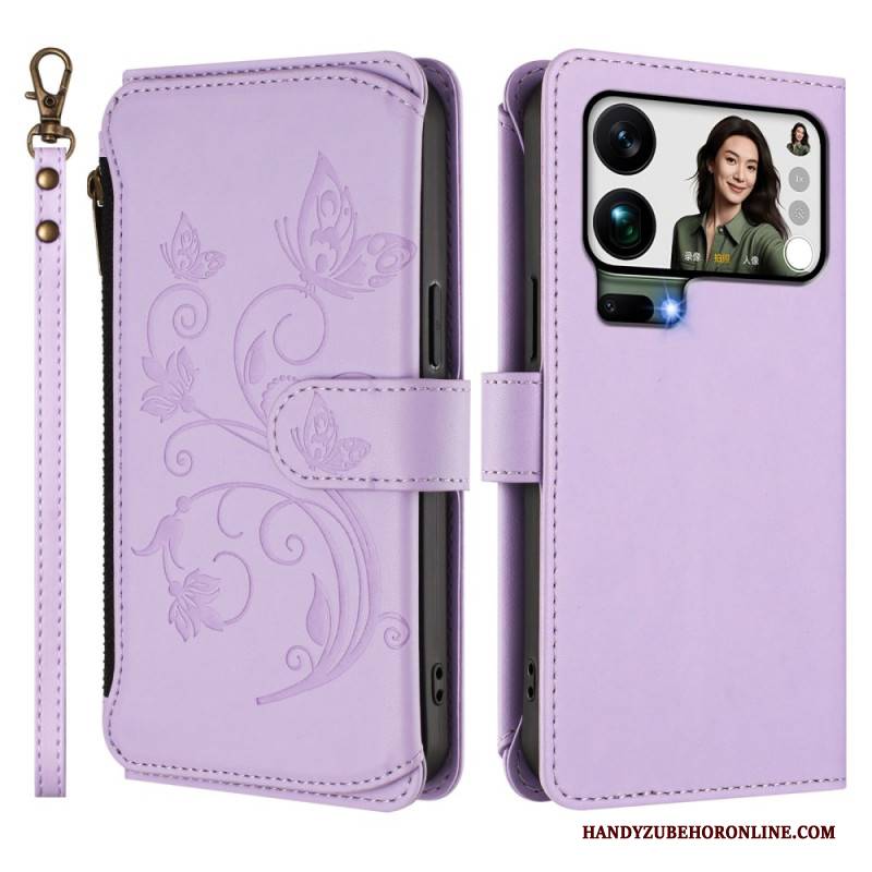 Lederhüllen Xiaomi 17 Pro Max Handyhülle Geldbörse Mit Blumenmuster