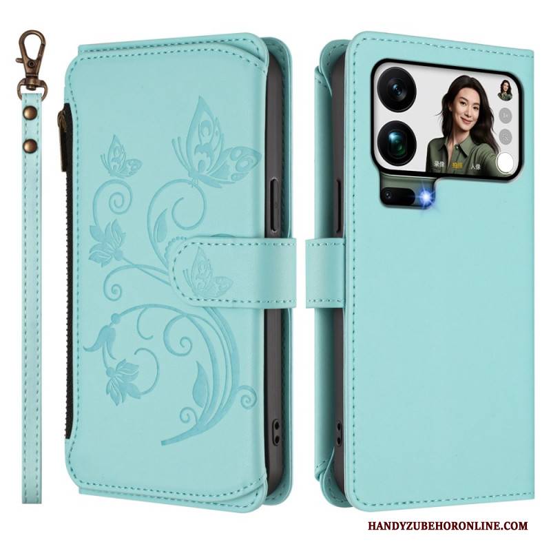 Lederhüllen Xiaomi 17 Pro Max Handyhülle Geldbörse Mit Blumenmuster
