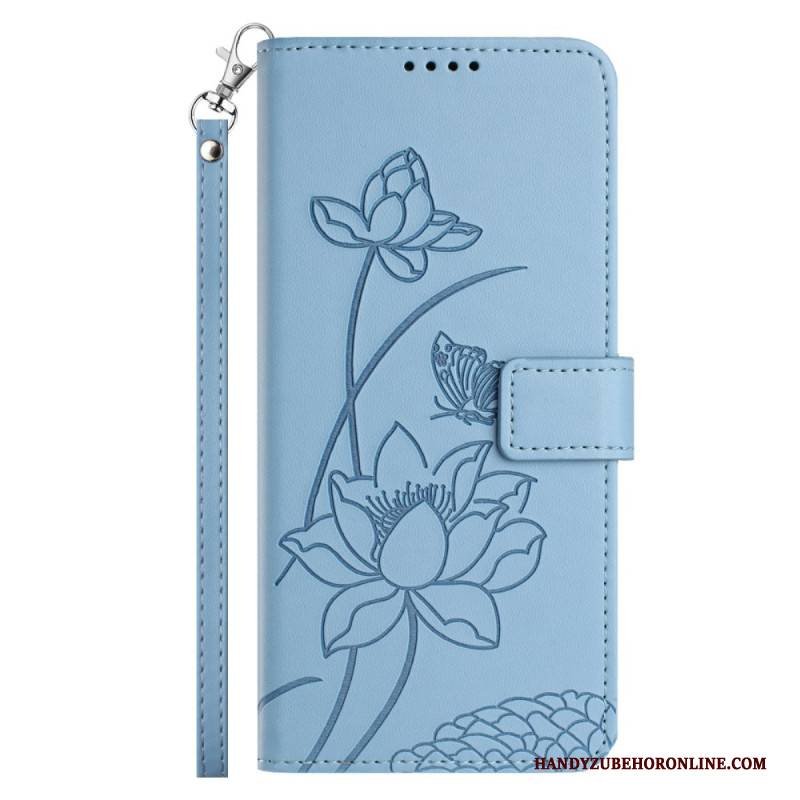 Lederhüllen Xiaomi 17 Pro Max Handyhülle Lotusmuster Mit Lanyard