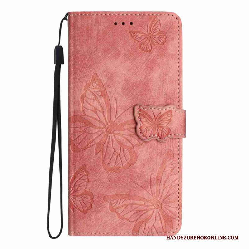 Lederhüllen Xiaomi 17 Pro Max Schmetterlingsdesign In Wildlederoptik