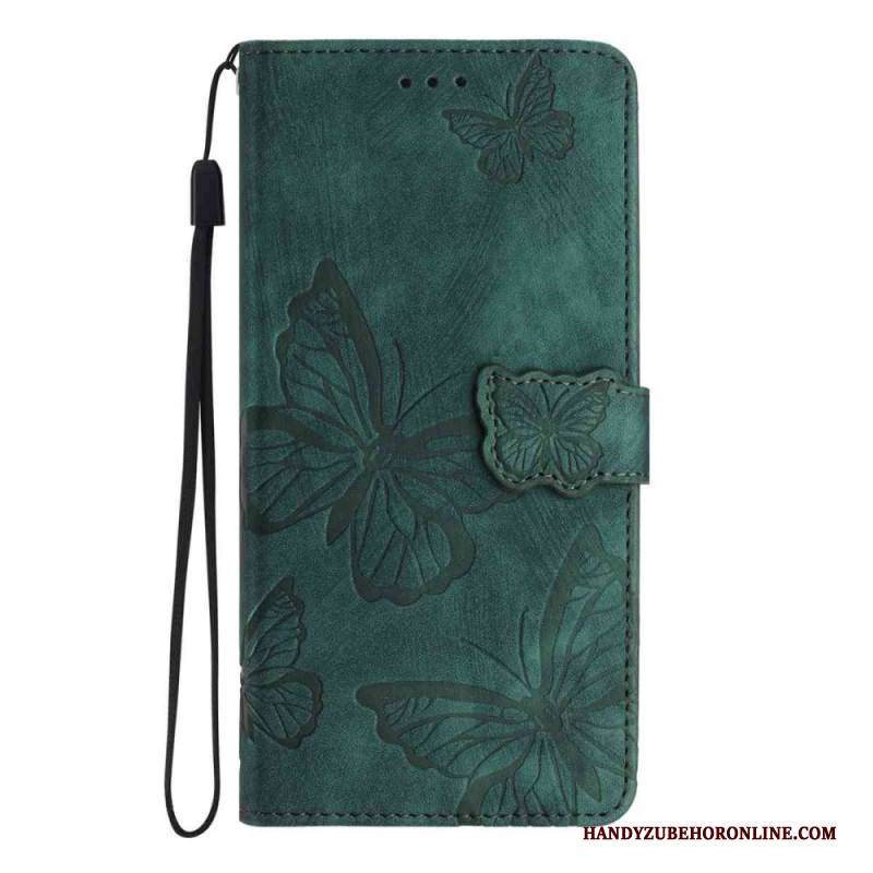 Lederhüllen Xiaomi 17 Pro Wildleder-effekt Schmetterlingsdesign