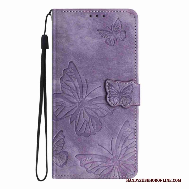 Lederhüllen Xiaomi 17 Pro Wildleder-effekt Schmetterlingsdesign