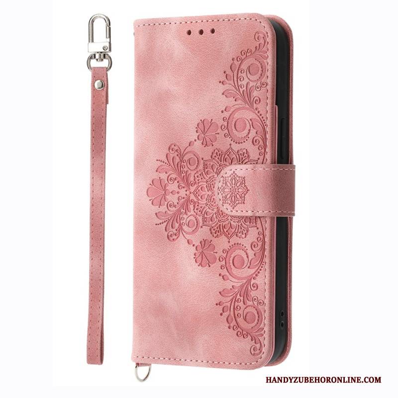 Lederhüllen Xiaomi Redmi Note 14 4g Blumenmuster Und Riemen