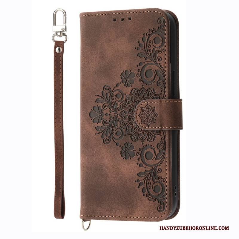 Lederhüllen Xiaomi Redmi Note 14 4g Blumenmuster Und Riemen