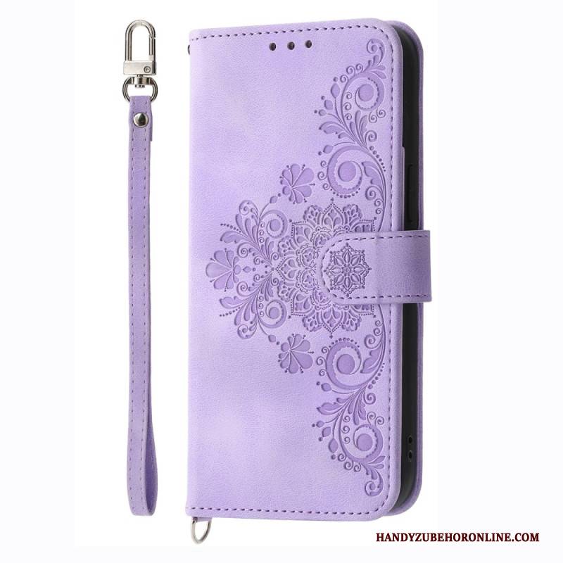 Lederhüllen Xiaomi Redmi Note 14 4g Blumenmuster Und Riemen