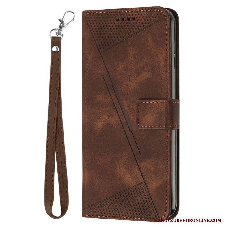 Lederhüllen Xiaomi Redmi Note 14 4g Geometrische Linien Mit Riemen