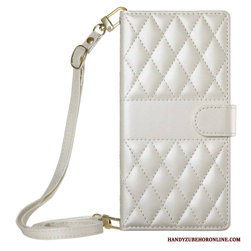 Lederhüllen Xiaomi Redmi Note 14 4g Gesteppt Mit Riemen Und Schulterriemen