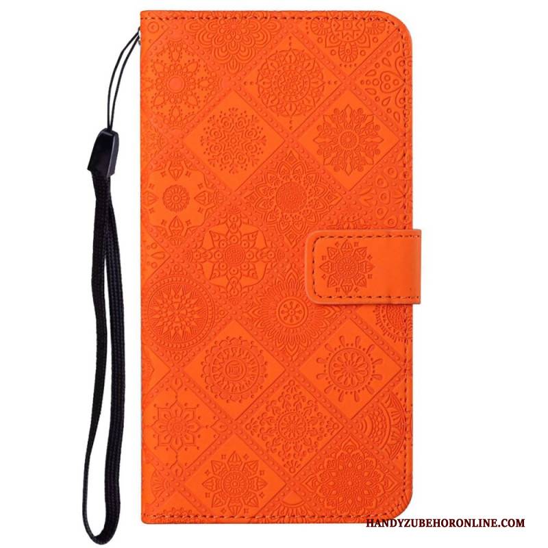 Lederhüllen Xiaomi Redmi Note 14 5g Ethnischer Stil Mit Riemen