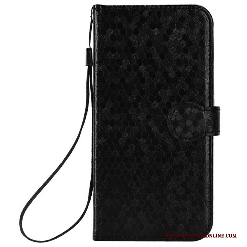 Lederhüllen Xiaomi Redmi Note 14 5g Glänzende Spikes Mit Trageband