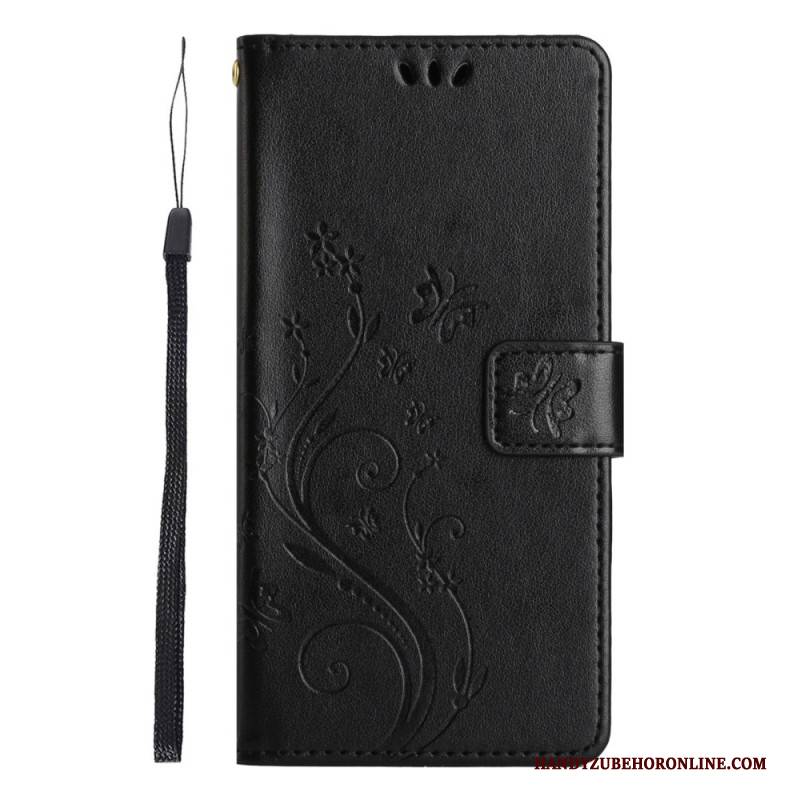 Lederhüllen Xiaomi Redmi Note 14 5g Handyhülle Blumen Und Schmetterlinge