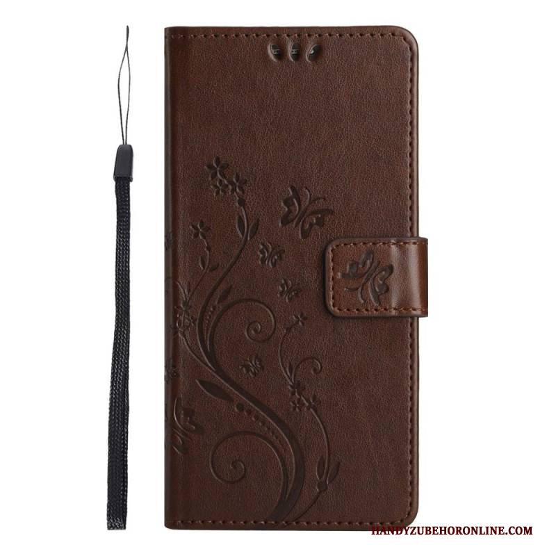 Lederhüllen Xiaomi Redmi Note 14 5g Handyhülle Blumen Und Schmetterlinge