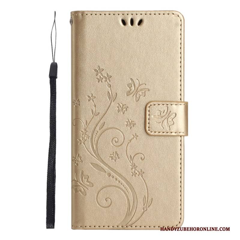 Lederhüllen Xiaomi Redmi Note 14 5g Handyhülle Blumen Und Schmetterlinge