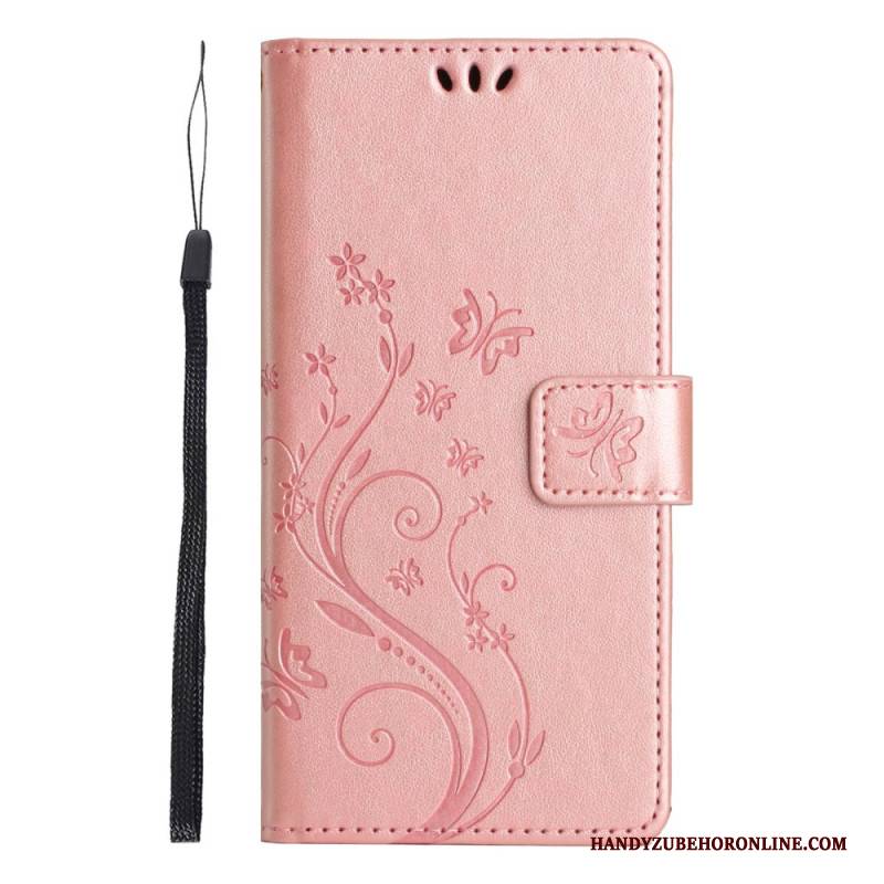 Lederhüllen Xiaomi Redmi Note 14 5g Handyhülle Blumen Und Schmetterlinge