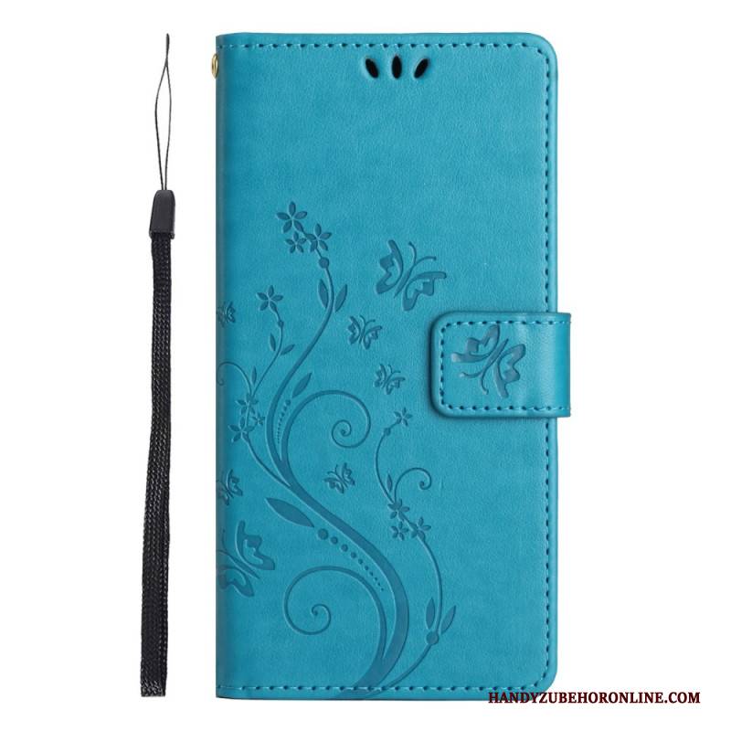 Lederhüllen Xiaomi Redmi Note 14 5g Handyhülle Blumen Und Schmetterlinge