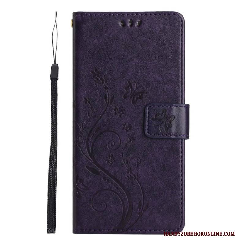 Lederhüllen Xiaomi Redmi Note 14 5g Handyhülle Blumen Und Schmetterlinge