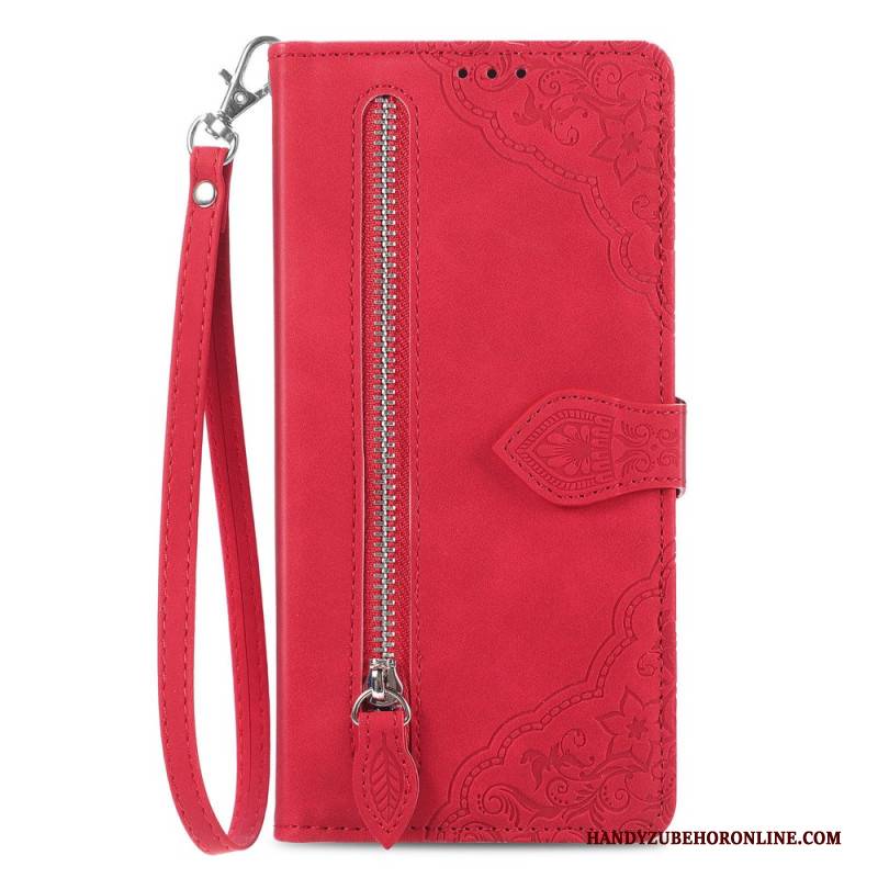 Lederhüllen Xiaomi Redmi Note 14 5g Handyhülle Gemusterte Reißverschlusstasche
