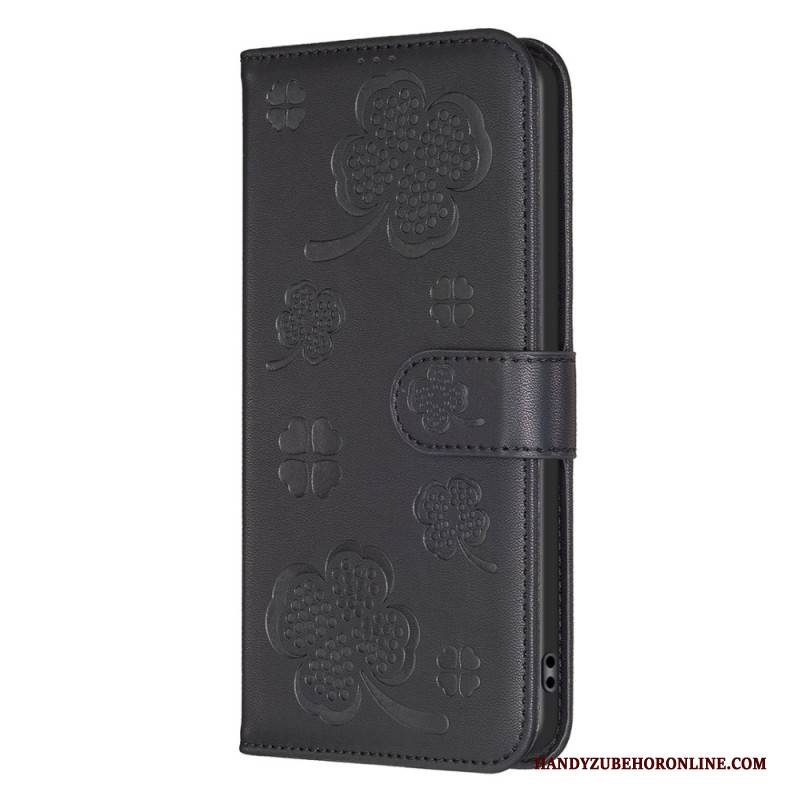 Lederhüllen Xiaomi Redmi Note 14 5g Handyhülle Kleeblätter