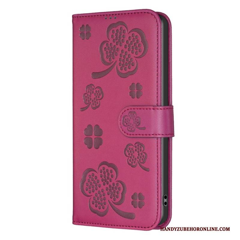 Lederhüllen Xiaomi Redmi Note 14 5g Handyhülle Kleeblätter