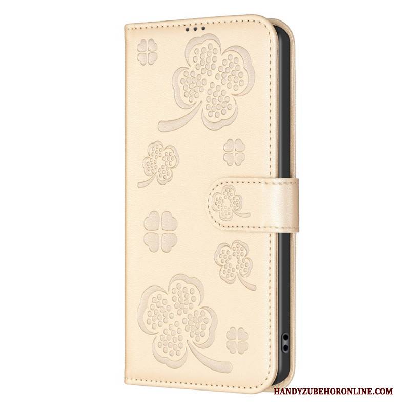 Lederhüllen Xiaomi Redmi Note 14 5g Handyhülle Kleeblätter