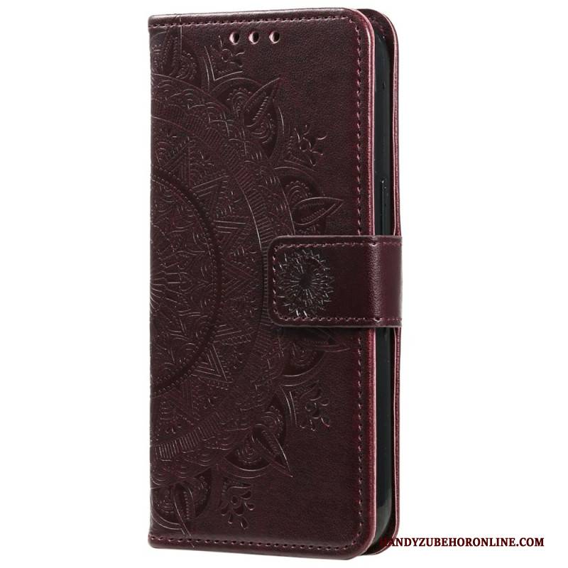 Lederhüllen Xiaomi Redmi Note 14 5g Handyhülle Mandala-sonne