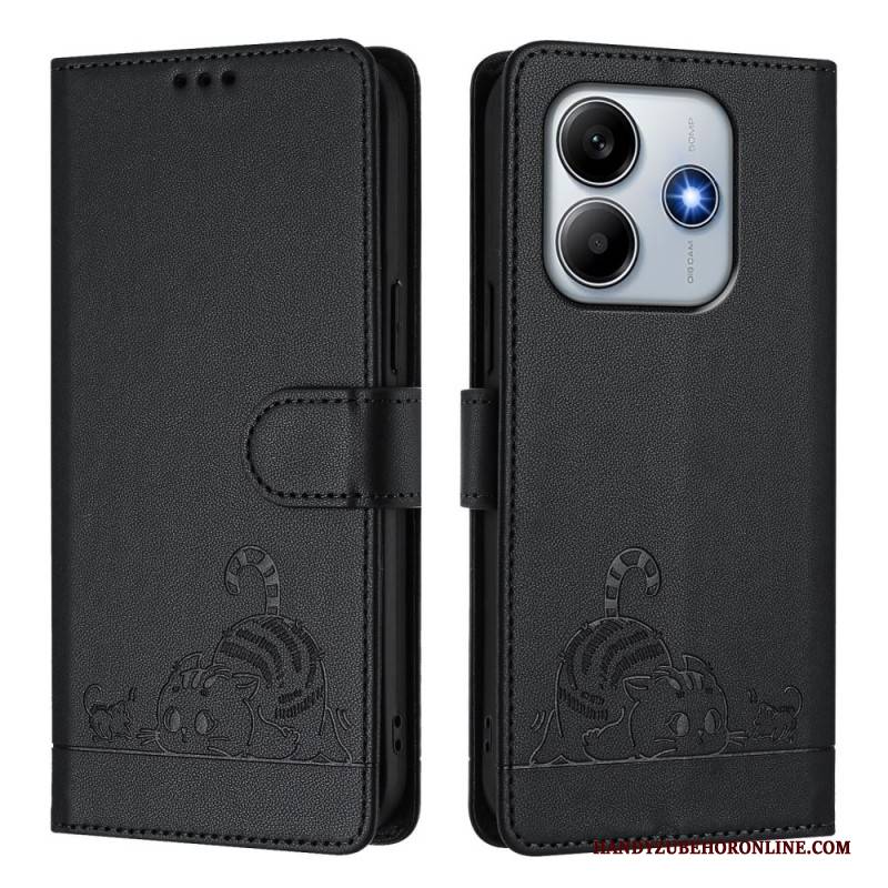 Lederhüllen Xiaomi Redmi Note 14 5g Handyhülle Rfid-schutzkatze Szene