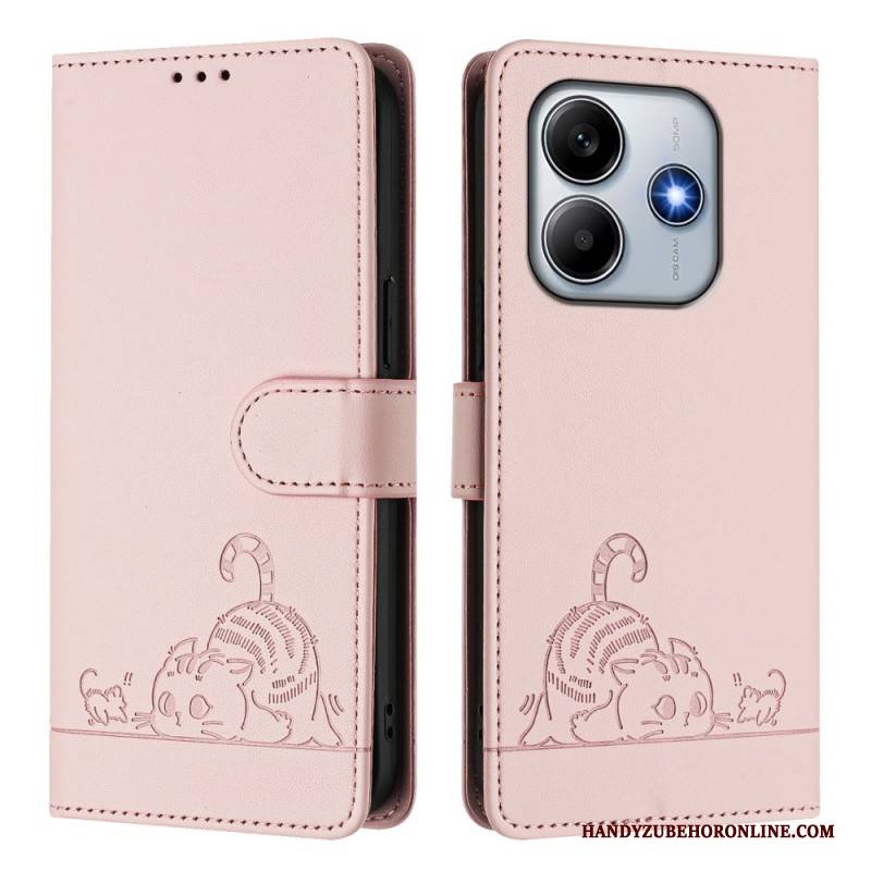 Lederhüllen Xiaomi Redmi Note 14 5g Handyhülle Rfid-schutzkatze Szene