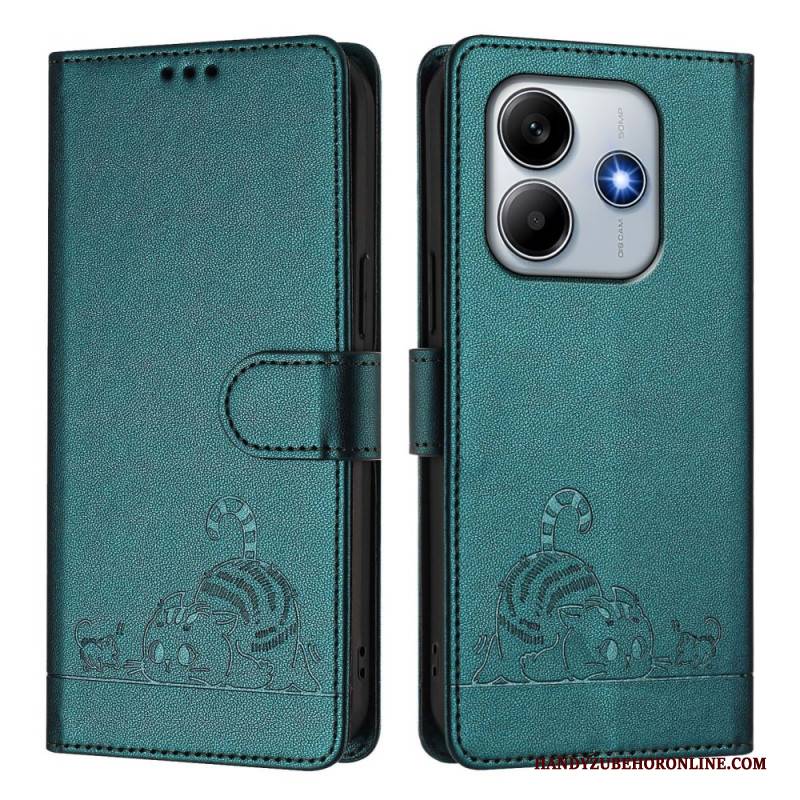 Lederhüllen Xiaomi Redmi Note 14 5g Handyhülle Rfid-schutzkatze Szene