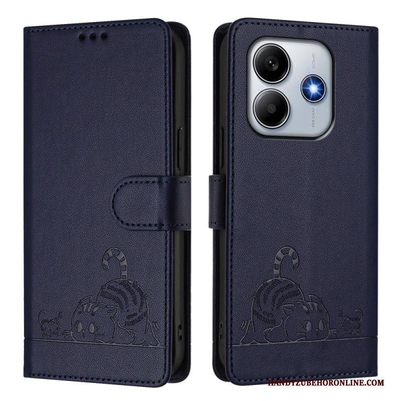 Lederhüllen Xiaomi Redmi Note 14 5g Handyhülle Rfid-schutzkatze Szene