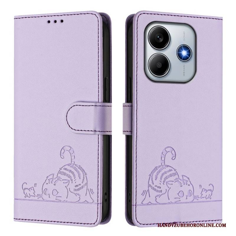 Lederhüllen Xiaomi Redmi Note 14 5g Handyhülle Rfid-schutzkatze Szene