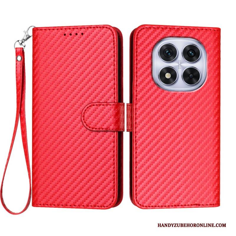 Lederhüllen Xiaomi Redmi Note 14 Pro 4g Carbonfaser-textur Mit Riemen