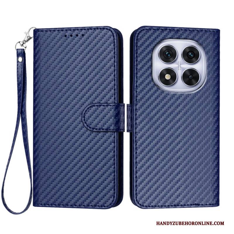 Lederhüllen Xiaomi Redmi Note 14 Pro 4g Carbonfaser-textur Mit Riemen