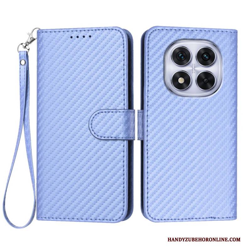 Lederhüllen Xiaomi Redmi Note 14 Pro 4g Carbonfaser-textur Mit Riemen