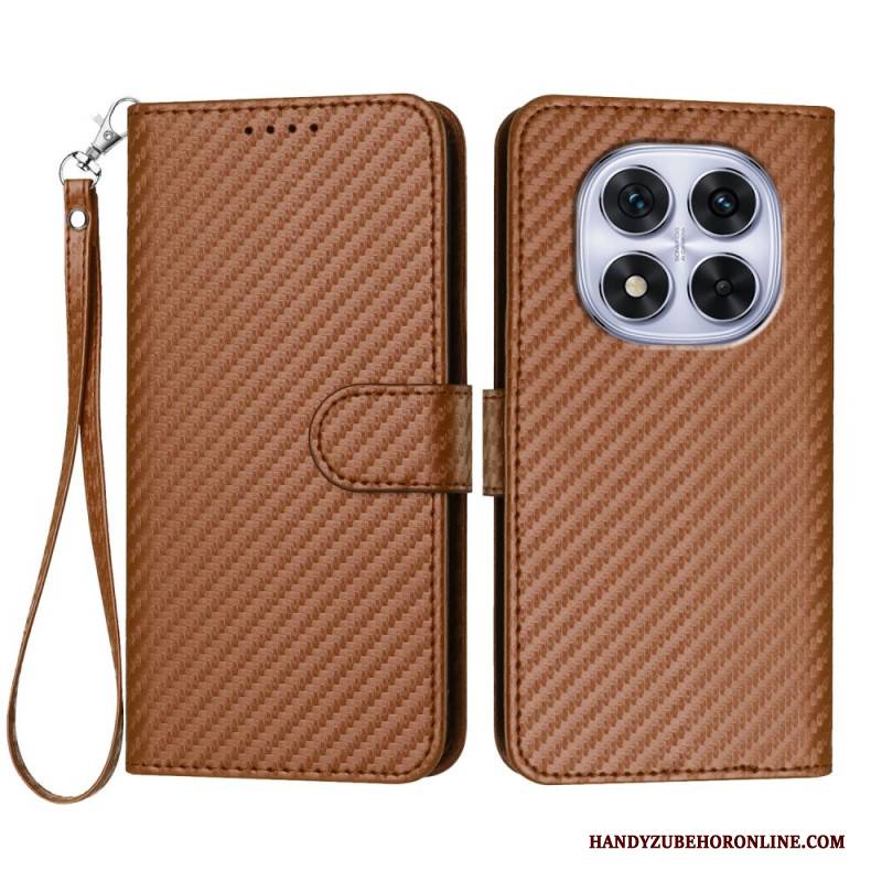 Lederhüllen Xiaomi Redmi Note 14 Pro 4g Carbonfaser-textur Mit Riemen