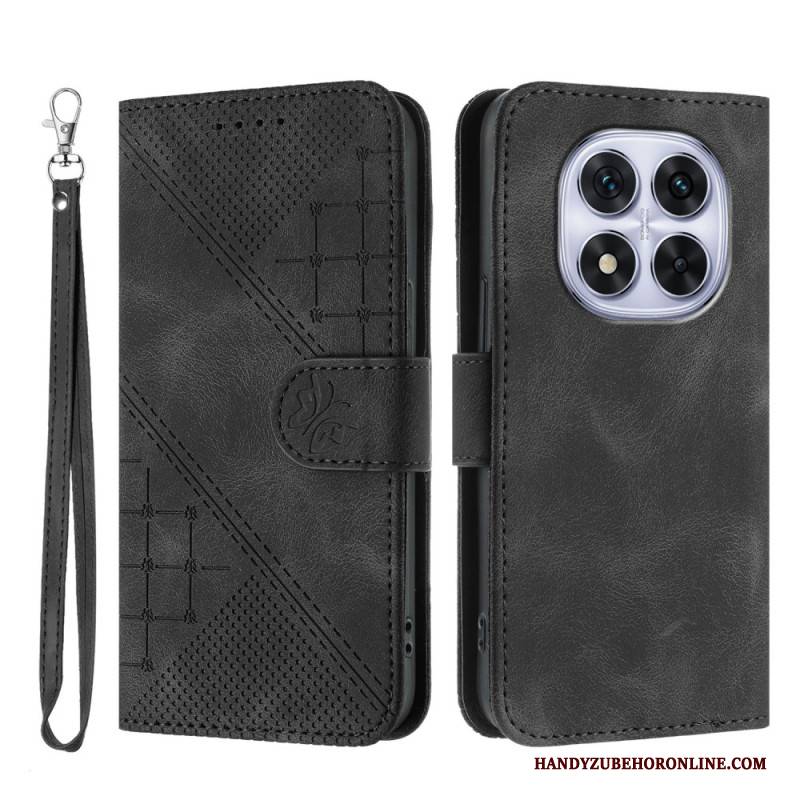 Lederhüllen Xiaomi Redmi Note 14 Pro 4g Geometrisches Muster Mit Riemen