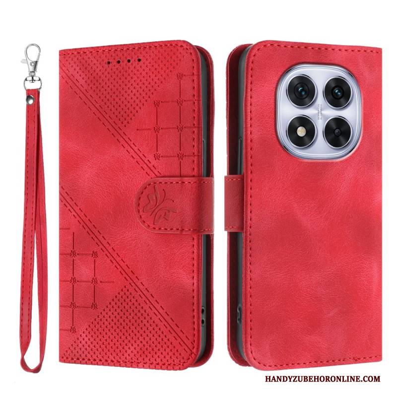 Lederhüllen Xiaomi Redmi Note 14 Pro 4g Geometrisches Muster Mit Riemen