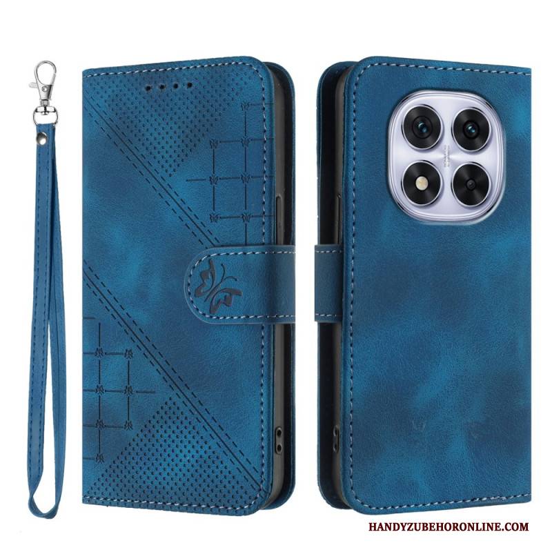 Lederhüllen Xiaomi Redmi Note 14 Pro 4g Geometrisches Muster Mit Riemen