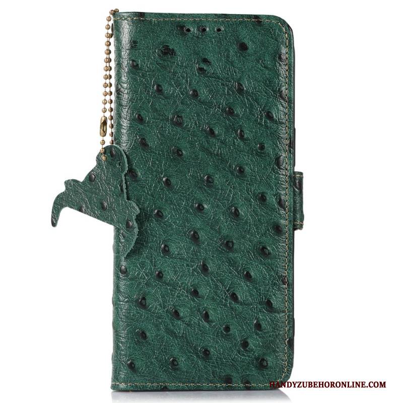 Lederhüllen Xiaomi Redmi Note 14 Pro 4g Handyhülle Rfid-blockierendes Leder In Straußenlederoptik