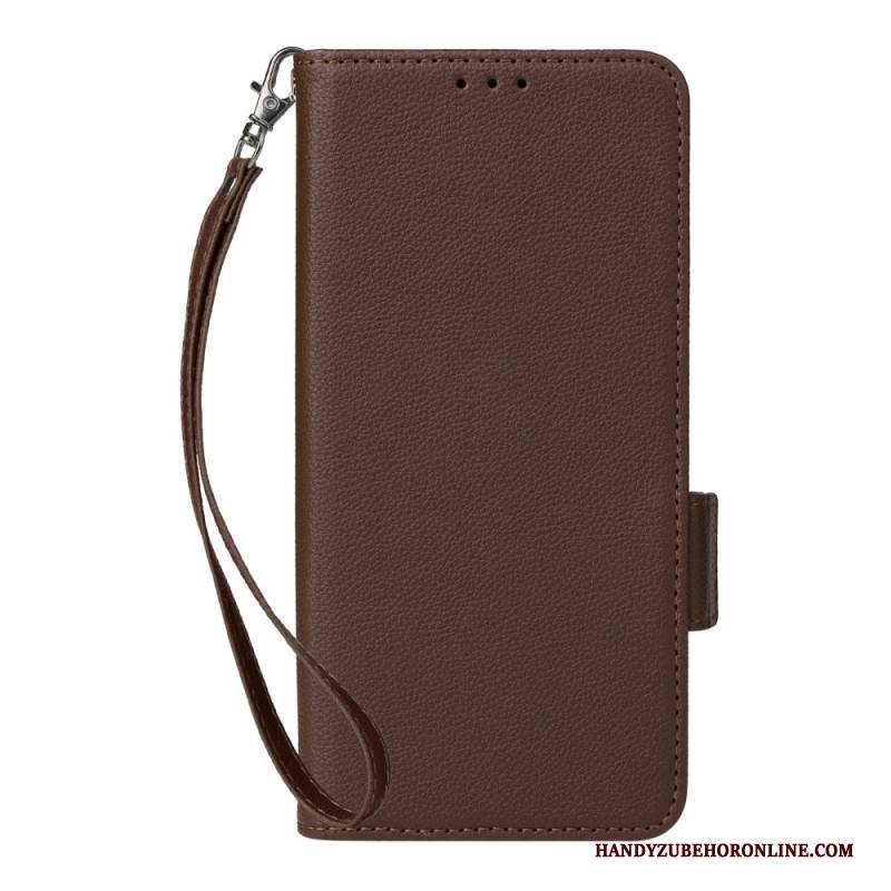 Lederhüllen Xiaomi Redmi Note 14 Pro 4g Riemen Aus Litschi-kunstleder