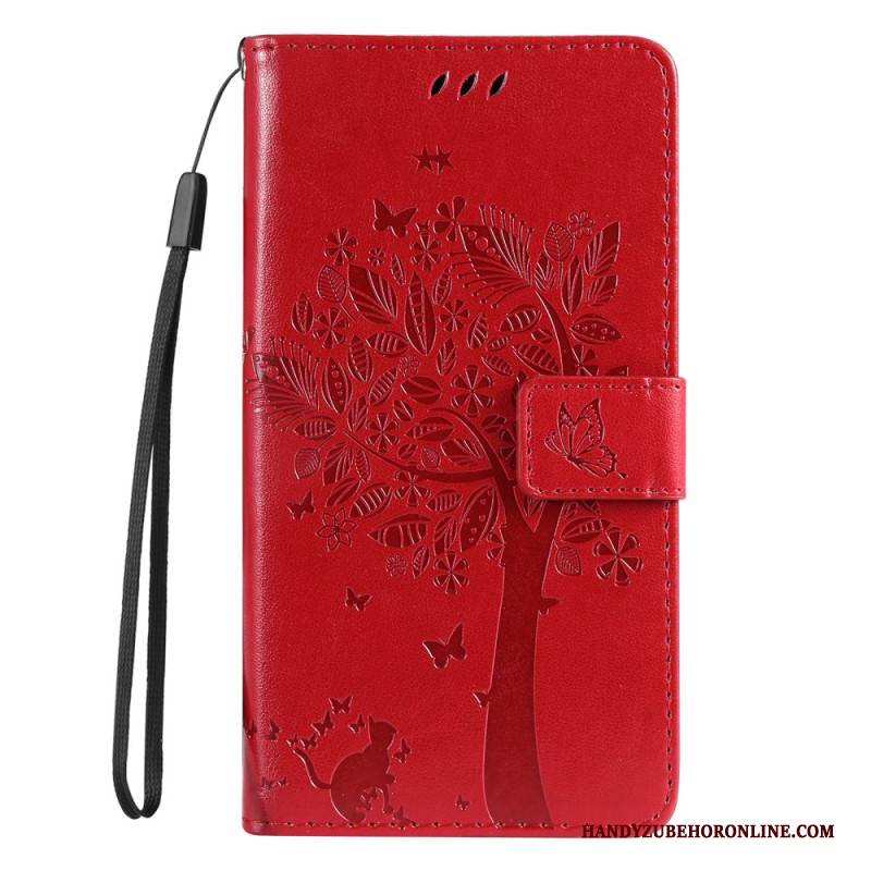 Lederhüllen Xiaomi Redmi Note 14 Pro 5g Handyhülle Baum Und Katze