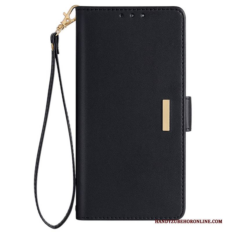 Lederhüllen Xiaomi Redmi Note 14 Pro 5g Handyhülle Goldener Verschluss