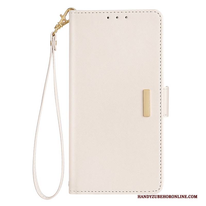 Lederhüllen Xiaomi Redmi Note 14 Pro 5g Handyhülle Goldener Verschluss