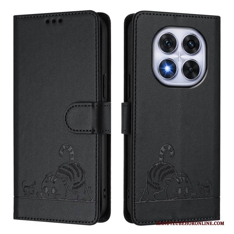 Lederhüllen Xiaomi Redmi Note 14 Pro 5g Handyhülle Rfid-schutz Mit Katzenmotiv