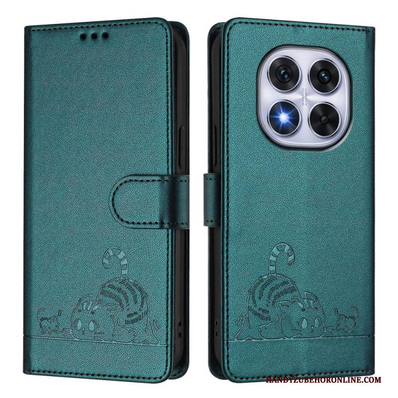 Lederhüllen Xiaomi Redmi Note 14 Pro 5g Handyhülle Rfid-schutz Mit Katzenmotiv