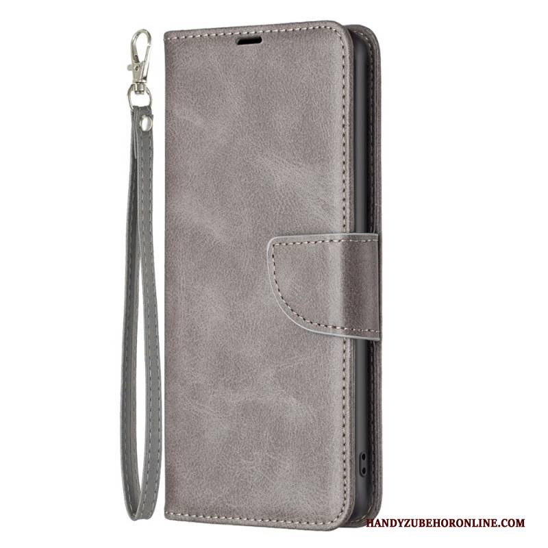 Lederhüllen Xiaomi Redmi Note 14 Pro 5g Handyhülle Schräger Riemenverschluss