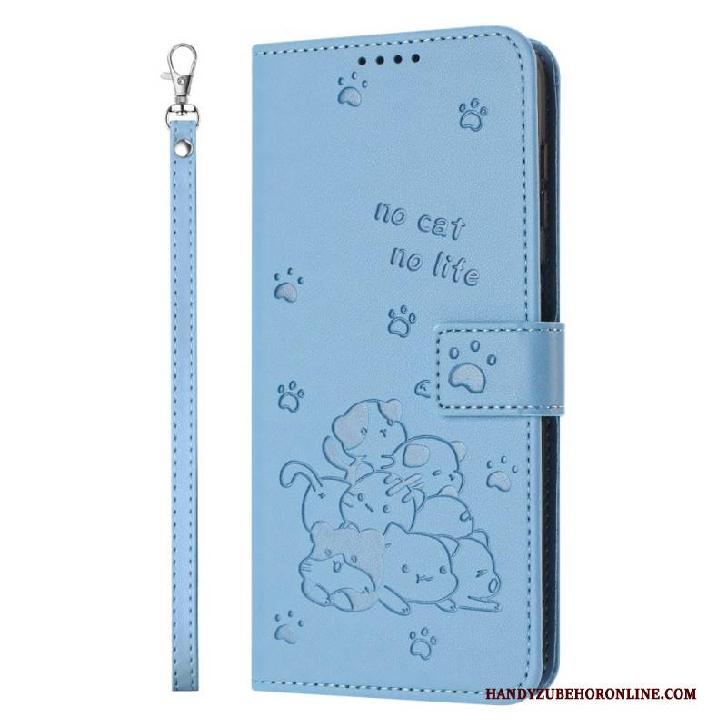 Lederhüllen Xiaomi Redmi Note 14 Pro 5g Katzenmotiv Mit Riemen