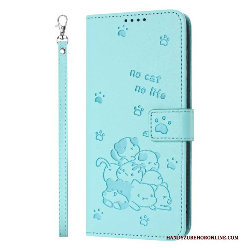 Lederhüllen Xiaomi Redmi Note 14 Pro 5g Katzenmotiv Mit Riemen