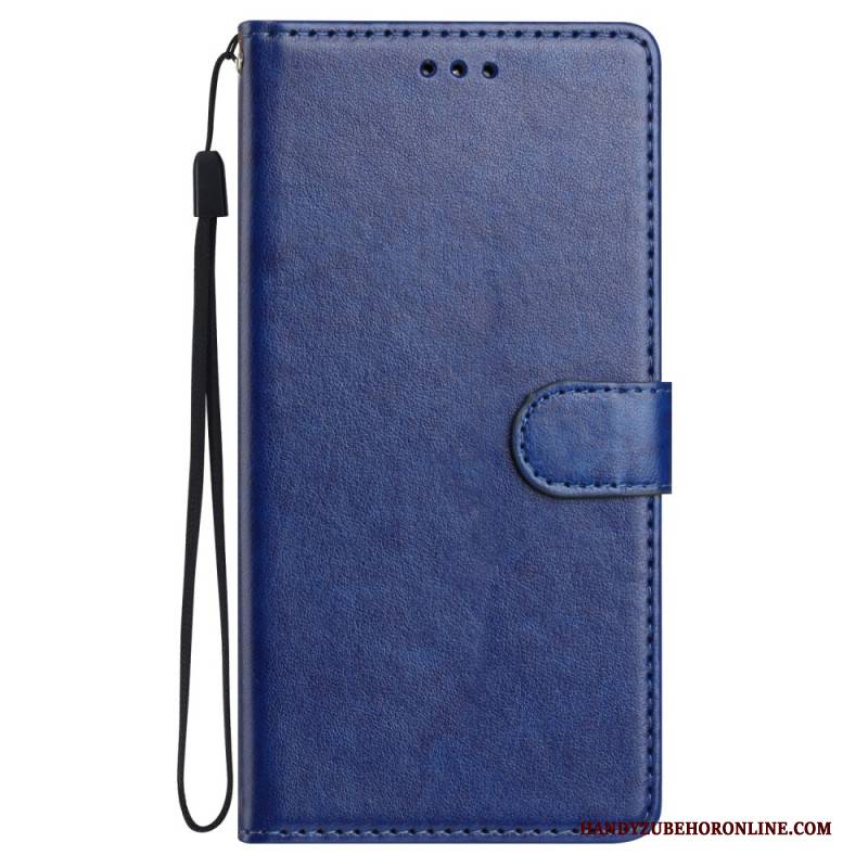 Lederhüllen Xiaomi Redmi Note 14 Pro 5g Schlichtes Kunstleder Mit Riemen