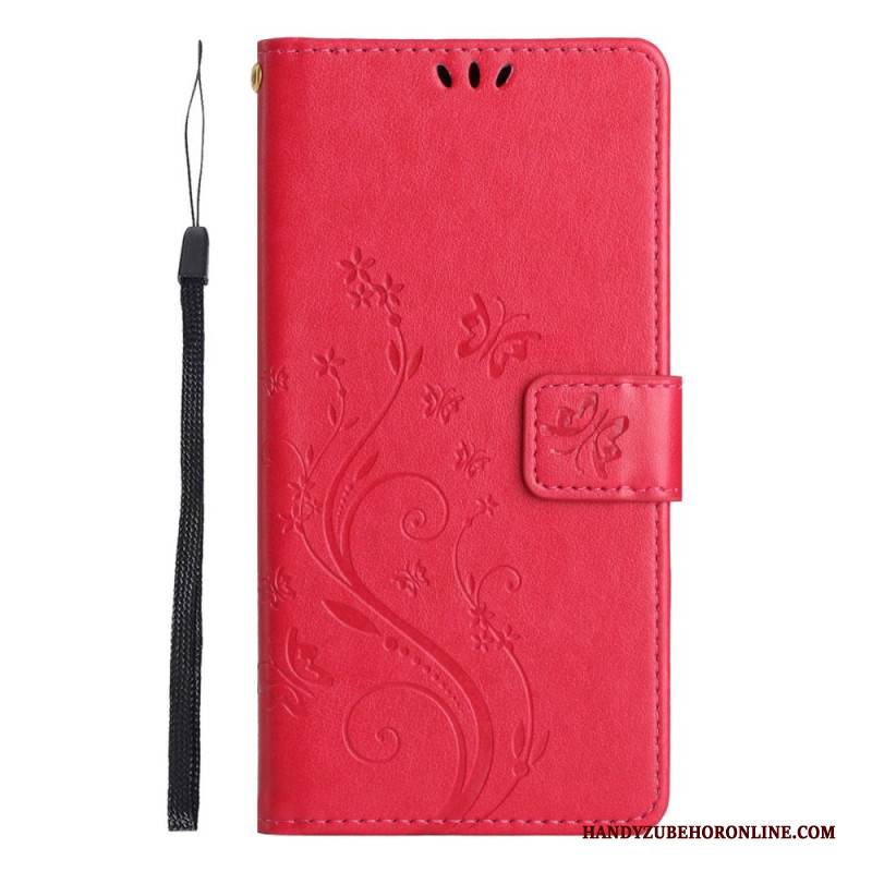 Lederhüllen Xiaomi Redmi Note 14 Pro 5g Schmetterlings- Und Blumenmuster