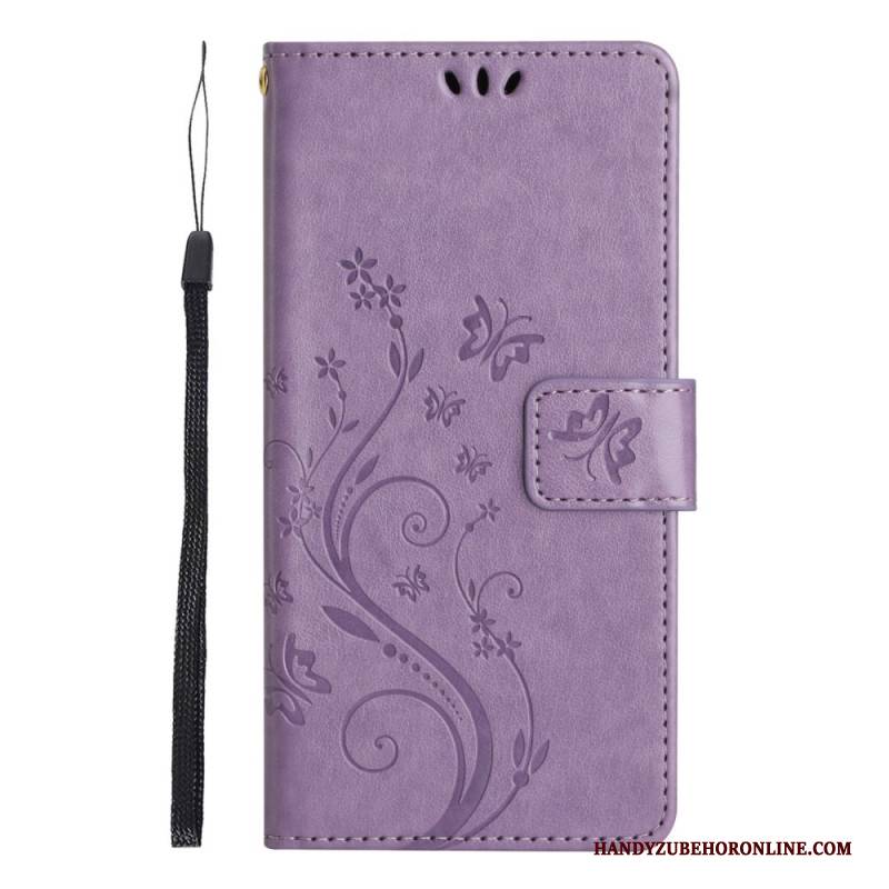 Lederhüllen Xiaomi Redmi Note 14 Pro 5g Schmetterlings- Und Blumenmuster